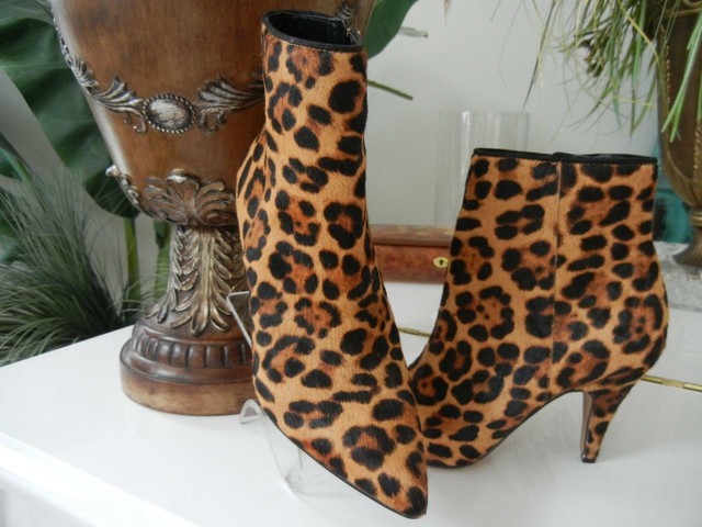leopard pointed toe booties