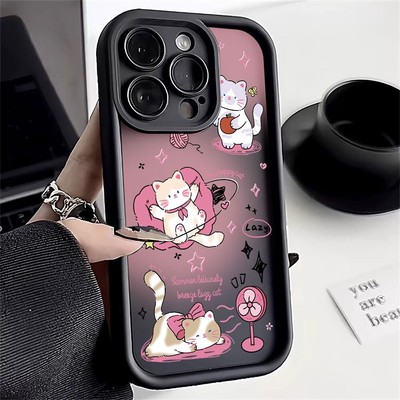 For iPhone Samsung Huawei Xiaomi Phone Case Cute Summer Cat ShockProof Cover Hot