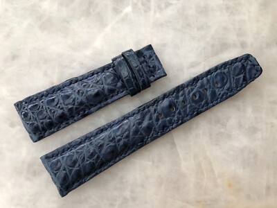 21mm/18mm Blue Alligator Crocodile Embossed Leather Watch Strap Band