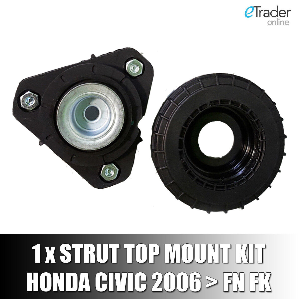 FOR HONDA CIVIC MK8 TYPE-R 2006> FRONT STRUT TOP MOUNTS INC 2 BEARINGS NEW