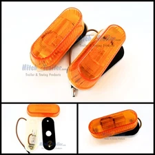 (2) AMBER Clearance Marker Light RV Trailer Truck Utility Surface mount w/gasket