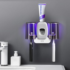 3 in 1 Toothbrush Cleaner Holders,Rechargeable Wall Mounted Toothbrush Holder...