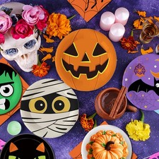 92pcs Halloween Party Decorations, Plates And Napkins Halloween Party Supplies