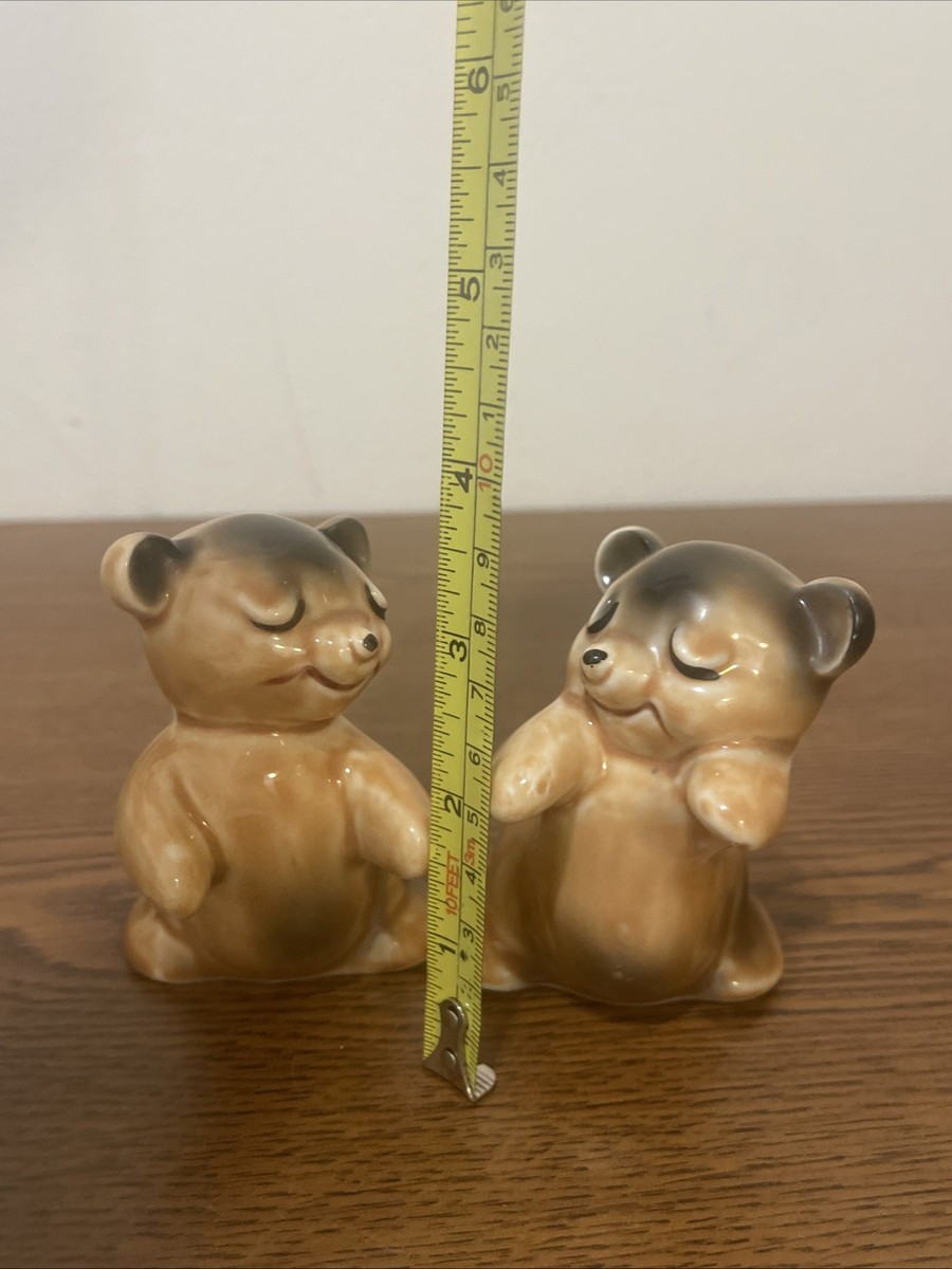 Vintage VAN TELLINGEN Bear Huggers Ceramic Salt & Pepper Shaker 3