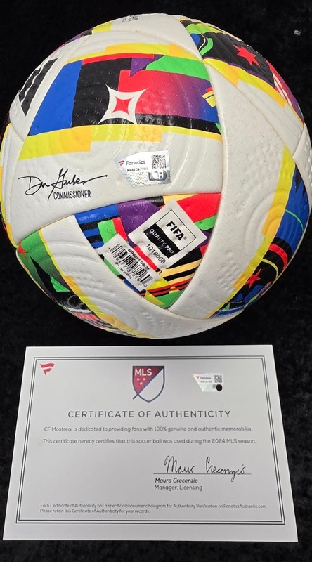 CF MONTREAL Game Match Used 2024 MLS Season Soccer Ball FANATICS COA