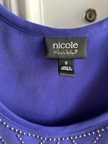 PURPLE DRESSY CHAMISOLE WITH BEADING SIZE S HAND WASH NICOLE - Picture 4 of 4
