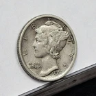 1917-D Mercury Dime - AU Details, Cleaned (#61933-L)