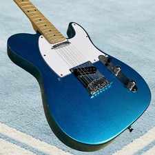 Tele Electric Guitar Metallic Blue Color Maple Fretboard Mahogany Body