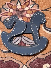 Vintage Wooden Hand painted Rocking Horse Nursery Decor 7  