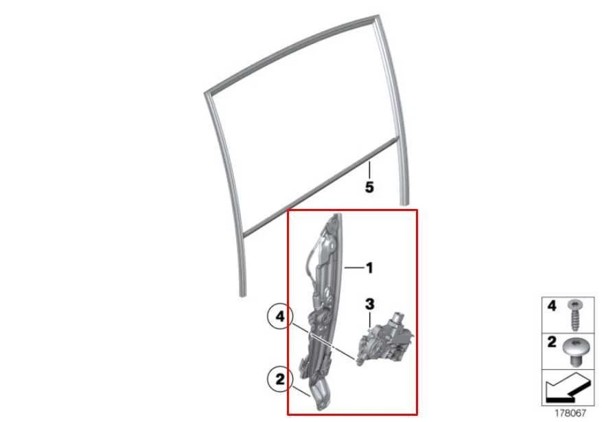 Regulador de ventana de puerta trasera derecha BMW 750Li xDrive 2010-2015 con motor 51357182616 Foto 2 de 4