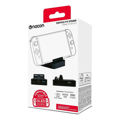 Nintendo Switch Halter TV Ständer Halterung Schwarz HDMI - Nacon Switch TV Stand