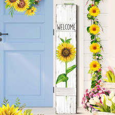 Summer Sunflower Porch Sign Sunflower Wooden Welcome Sign for Front Porch Standi