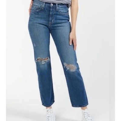 Outerknown SEA Jeans Fillmore Boyfriend Distressed Blue Denim NWT Sz 26 Organic