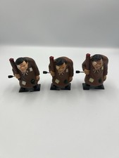 Lot of 3 Vintage Wind-Up Monster Hunchback Clubber Toys Halloween China Made