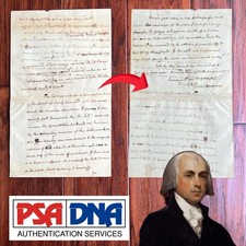 JAMES MADISON Re: "USA Can Never Submit to Britain" AUTOGRAPH Letter Signed PSA