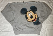 Mickey Mouse Grey Vintage Disney Parks Front And Back Crewneck Sweater Size S