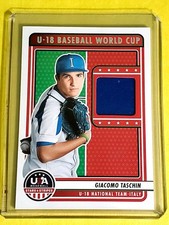Giacomo Taschin 2023 Panini USA Stars & Stripes Jersey Relic Card #U18-GT Italy