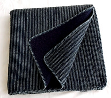 Nautica Tattered Quilt Full/Queen size Navy Blue White Stripes Cotton 88" x 88"