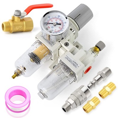 MEANLIN Air Compressor Moisture Filter, AC2010 Air Line Filter, 1/4 NPT Inlet wi