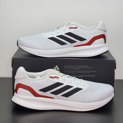 Adidas RunFalcon Men's Size 11.5 Running Shoes White Red Athletic Sneakers