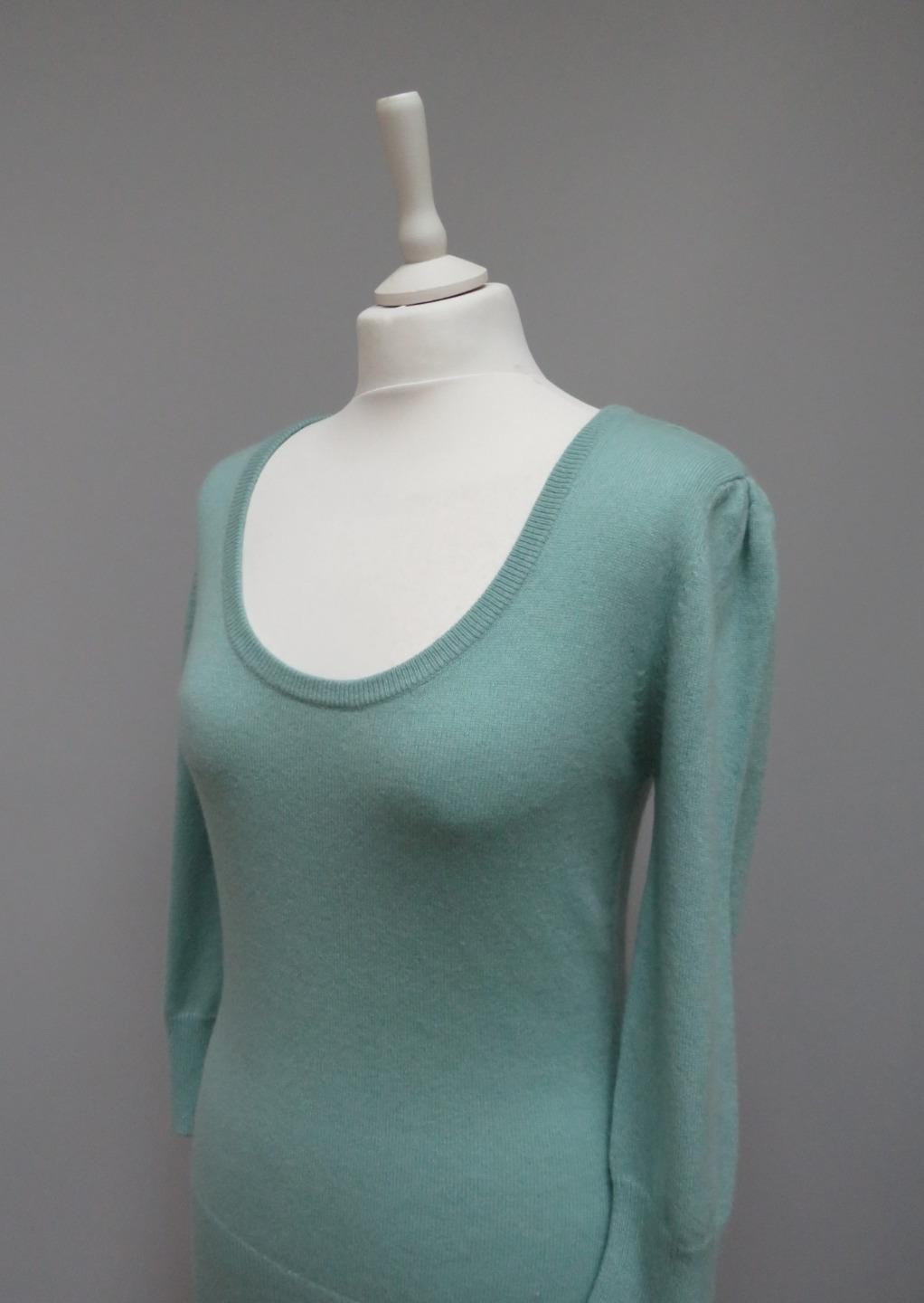 Florence & Fred 100percent Cashmere Spearmint Blue Scoop Neck Jumper 10 image 5