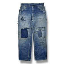 Vintage 60s Lee 191Z Jelt Denim Carpenter Pants Sanforized Distressed Union Made