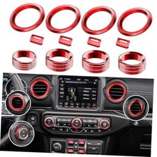 Button Knob Cover for 2018-2023 Jeep Wrangler JL JLU  Red 2018-2023 