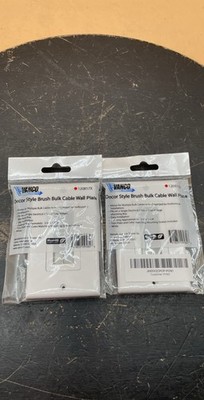 Vanco 120817X Decora Brush Bulk Cable Pass Through Wall Plate White Lot of 2