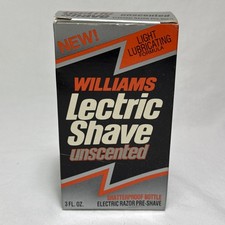 Vintage Williams Lectric Shave Unscented Electric Razor Pre-Shave 3 oz In Box