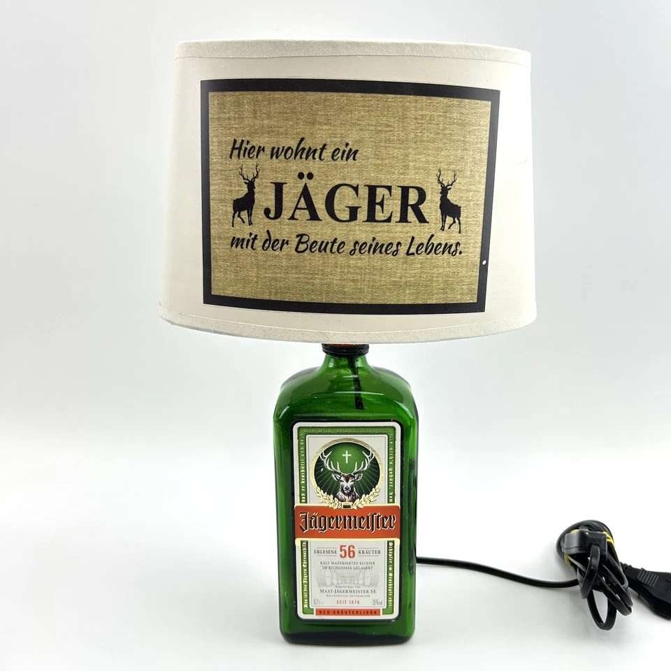 Jägermeister Flaschenlampe | Upcycling Bar Lampe | Retro Deko Geschenkidee 36cm - Bild 3 von 4
