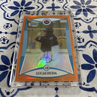 LUCAS DUDA 2008 BOWMAN CHROME PROSPECTS METS PROSPECT REFRACTOR 11/25 Orange
