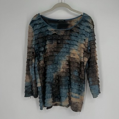 Vintage y2k 90s sparkle top shirt womens large L ruffle fairy whimsigoth fall