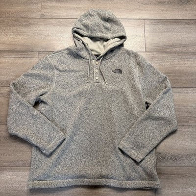 The North Face Gordon Lyons Men's Hoodie XXL Gray Sweater-knit Texture Fleece