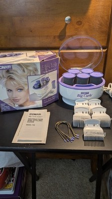 Conair Big Curls 5 LARGE JUMBO Velvet Hot Rollers W/ Clips -gentle to your hair