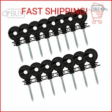 TorSor 15 Pack Electric Fence Insulator Black Screw-in Nail Insulators Fence Pos