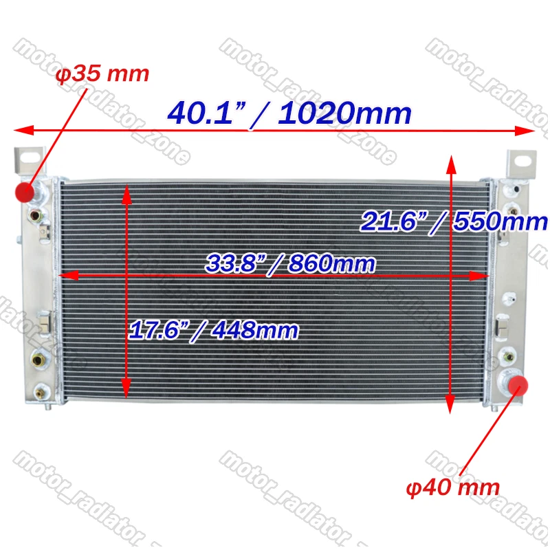 3 Rows Radiator Fit 2008-2013 Chevy Silverado GMC 2500/Suburban 1500/Tahoe 34" Foto 2 de 4
