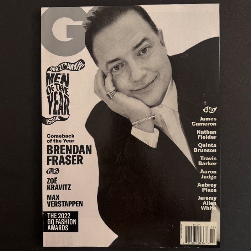 GQ MAGAZINE Dec 22 Jan 23 BRENDEN FRASER 27th Annual MEN of YEAR Zoe Kravitz +
