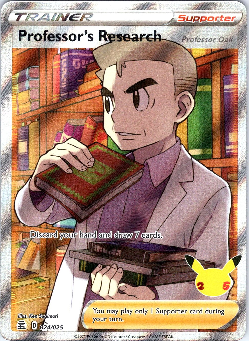 Professor's Research (Full Art) 024/025 Celebrations Pokemon TCG NM