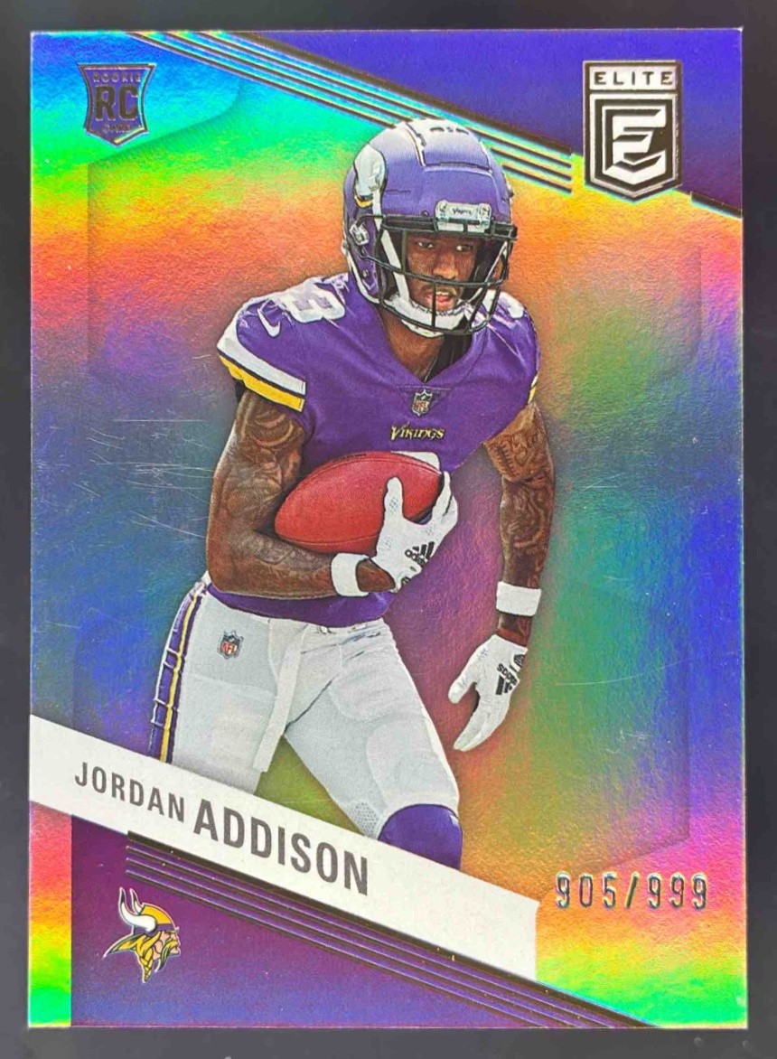 2023 Panini Football Donruss Elite Jordan Addison /999 #157 RC Minnesota Vikings