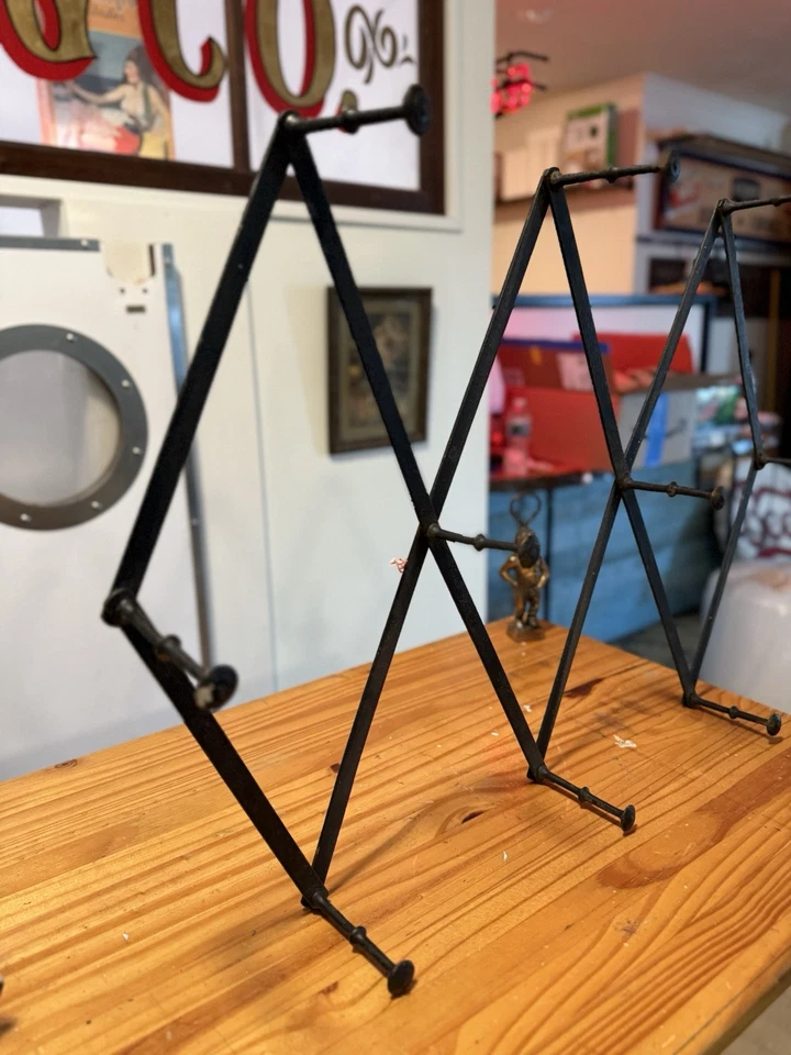 Perchero colgante de hierro de 1900 ganchos para ropa de árbol de pasillo entrada rústico hecho en unión Foto 3 de 4