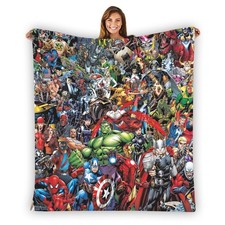 Rare Avengers Superheroes Soft Warm Single-Side Printing Flannel Fleece Blanket