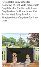 Retractable Baby Gates for Doorways 55 Inch Wide Retractable Dog Gates for...