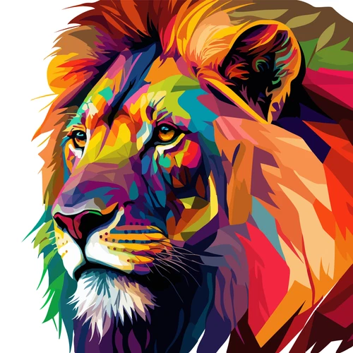 Lion Pop Art Psychedelic Colourful Self Adhesive Vinyl Sticker