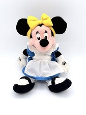 Minnie Mouse Plush Disney Store Alice in Wonderland Blue Dress Apron Bow 8  VTG