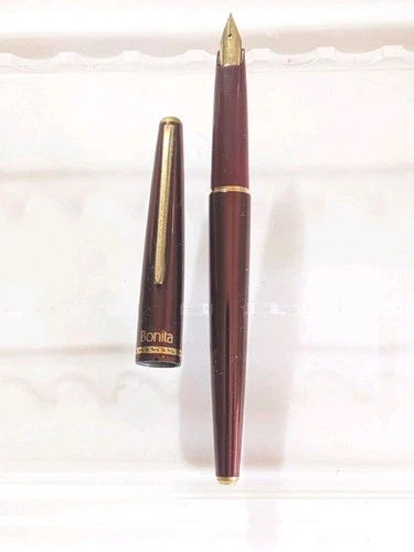 vtg Red Gt Platinum Fountain Pen - Large 14k F Nib - product listing photo