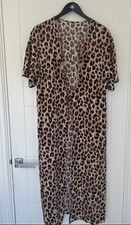 Summer Festival Maxi Leopard Print Kimono /Bikini Cover Up One Size Fits All