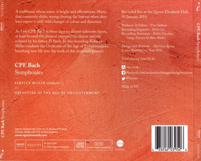 CPE BACH: SYMPHONIES NEW CD
