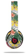 Skin Wrap for Beats Solo Wireless 2 3 4 Beach Flowers 02 White SKIN ONLY