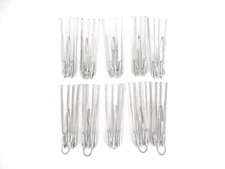 Set of 10 Pleated Drapes Curtain Hooks Silver Tone Metal 3 Inch 4 Prong