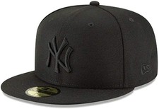 New Era 59Fifty Hat MLB Basic New York Yankees Black Fitted Baseball Cap 7 1/2